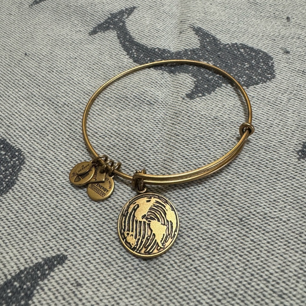 Alex and Ani Gold Thumbprint Bangle Bracelet